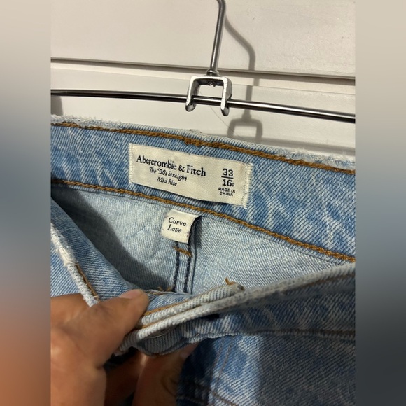 Abercrombie and Fitch the 90s straight leg low rise size 33/16R curve love - Picture 9 of 12